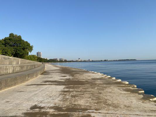 Looking back north from near the Belmont Harbor entry