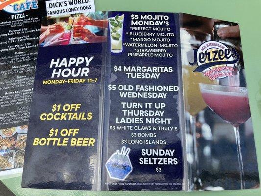 Happy Hour Menu (#2)