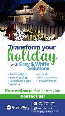 Transform your holiday experience with our professional Christmas light installations!