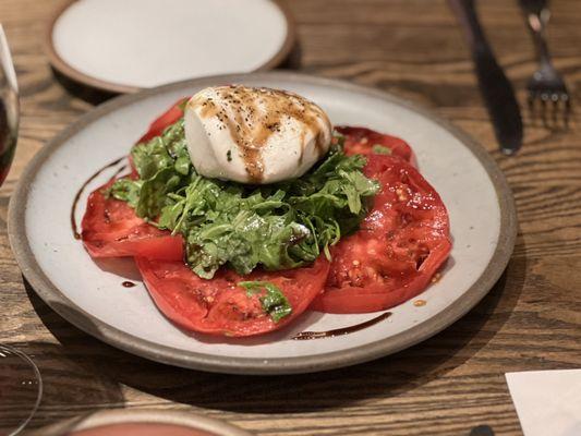 Heirloom tomatoes and Burrata