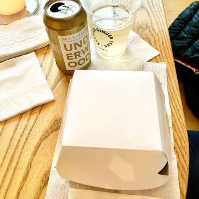 You order on the app, and they pack it to-go, but you can just eat it there. Canned bubbles to go with it works well too.