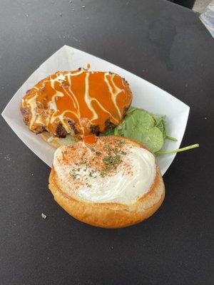 Vegan Festival - excellent super crispy "chicken" sandwich from Purgatory