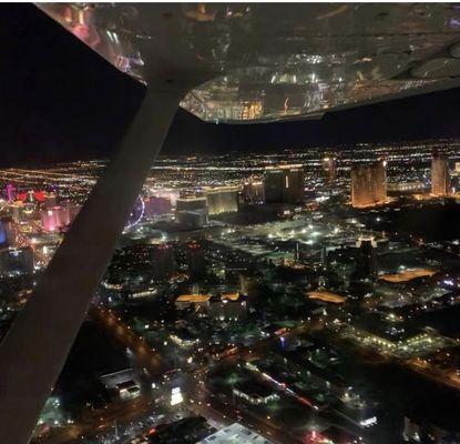 Night flight over fabulous Las Vegas!