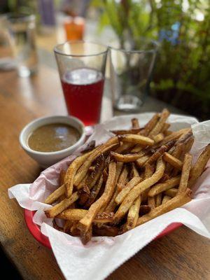 Fries and Vegan Gravy with Water Buchi