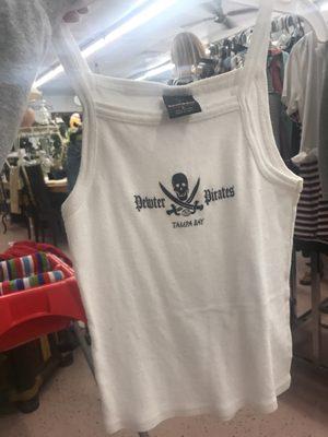 cute white tank found at thriftco. very comfortable and cute to wear to a baseball game