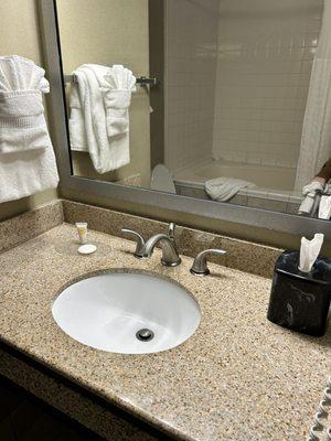 The sink in the bathroom