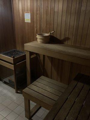 Sauna in the women's locker room