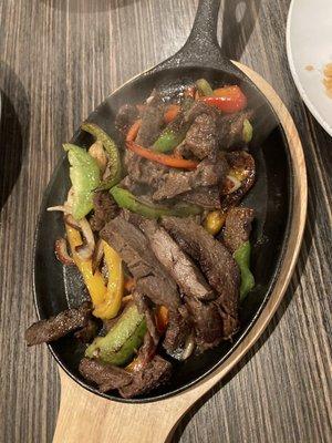 Beef Fajitas at hotel restaurant