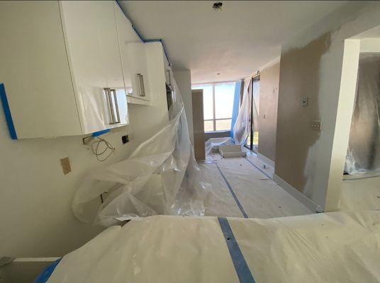 Remove popcorn plaster paint primer services Gerald.