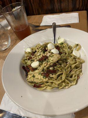 Pesto chicken with sundried tomatoes and mozzarella