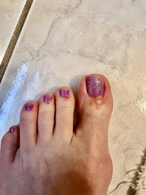 The service my friend received at this salon was despicable. Her cuticles are cut from nail file and now the big toe looks to be infected.