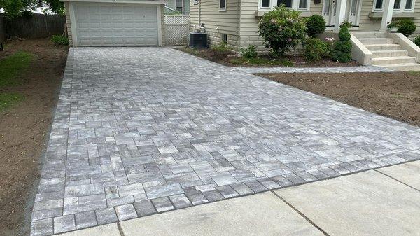 Driveway done with pavers