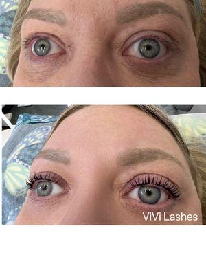 Keratin lash perm and tint