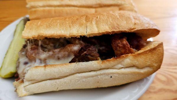 Steak sub with bacon