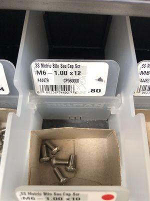 Metric fasteners M6 x 12L