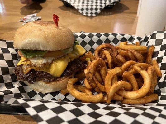 K K-Town Burger and Curly Fries