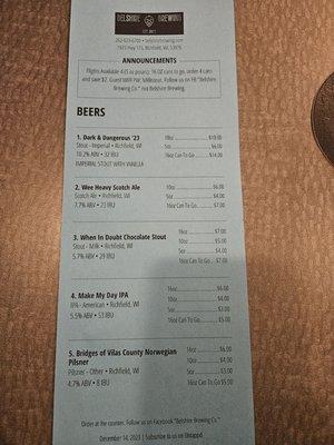 Beer list