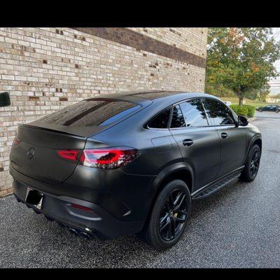 2022 Mercedes GLE fully wrapped in satin black from 3M