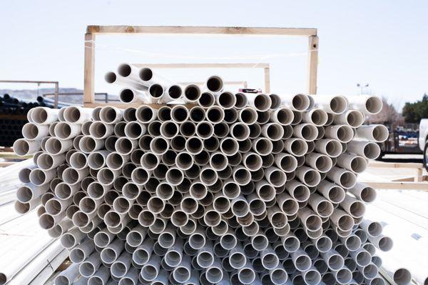 G.A. Osborne carries PVC pipe and fittings up to 12".  All PVC products are manufactured in the USA!