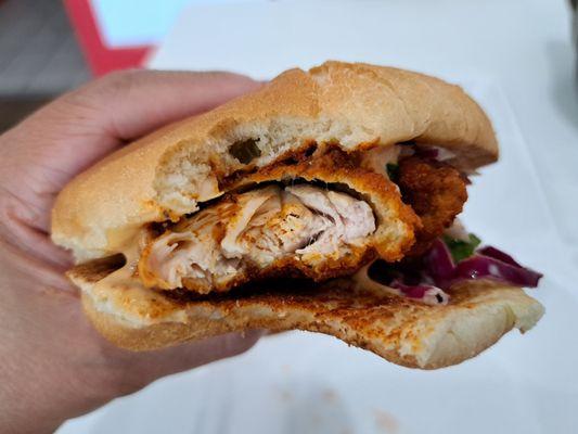 Inside the chicken slider