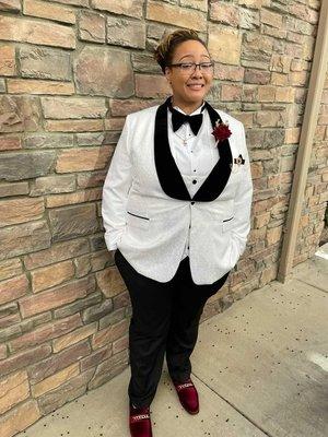 My tuxedo was tailored at Oh La La Bridal Shop and came out amazing! Very comfortable and fit perfectly for me.