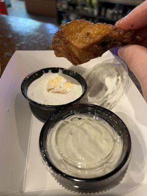 House made Ranch for the Cajun Garlic Parm Wings.