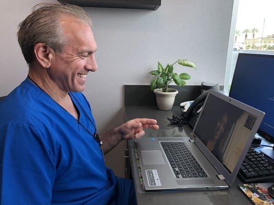 Dr. Nalbone is still treating patients through Telemedicine video services