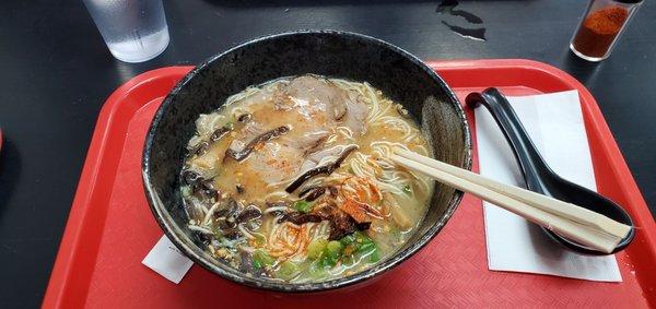 Tonkotsu Shoyu Ramen (i added red chili pepper spice)