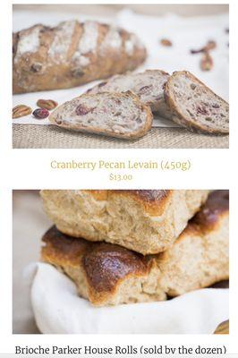 Thanksgiving bread options right here, starting with a classic: Brioche Parker House Rolls.Cranberry Pecan Levain .