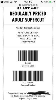 $2 off coupon they wouldn't accept, which shows this location's address