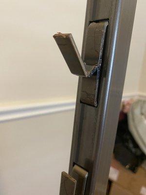 Metal commercial shelving unit 6 brackets broken