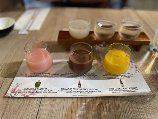 Nigori sake flight