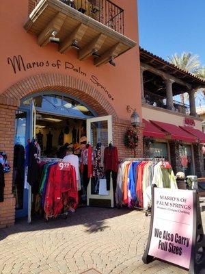 Wraps and shawls on sidewalk