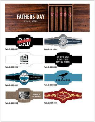 Custom Father's day Cigars Labels