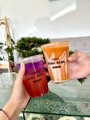 thai tea ($4.5) + mango butterfly fresca ($5)