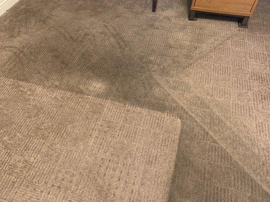 Before photo of office carpet.