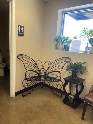 butterfly seat in waiting area