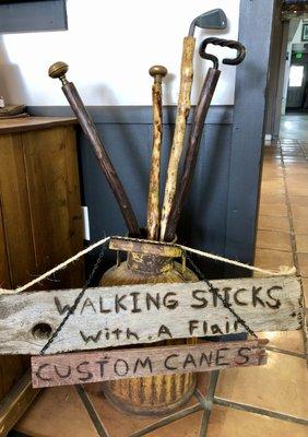 one of a kind walking sticks by Mark Fox.