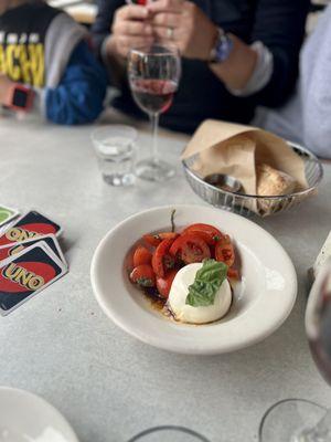 Burrata, bread