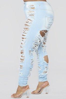 Plus Size Distressed Jeans