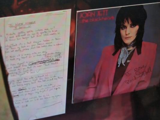 Joan Jett - Handwritten Lyrics For "I Hate Myself For Loving You"