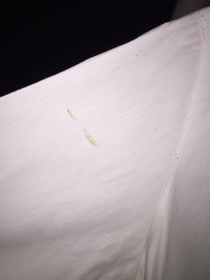 Stain marks on the sleeve of one of my shirts.