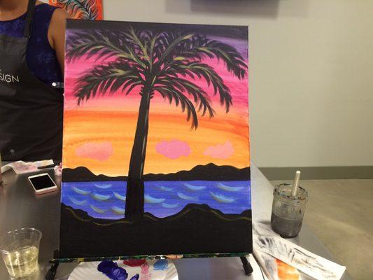 Palm tree in the sunset. (I tried, womp). Lol