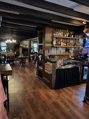 Bar area into the dining room.