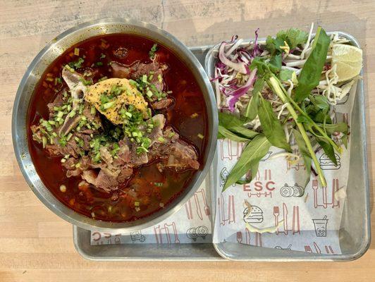 Bún bò Huế Xương Bò ( Spicy Beef Noodle Soup Beef Bone)