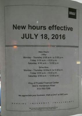 New hours.