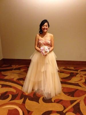 My reception dress hemmed by Nhu's Tailor & Alteration -- thank you for a job well done!