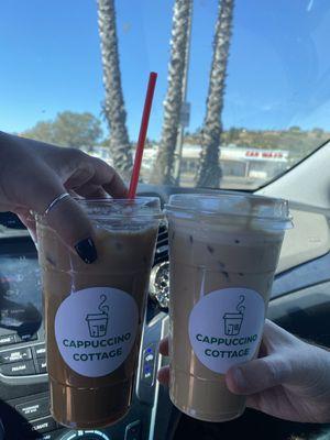 Pumpkin white mocha and sugar free coconut latte