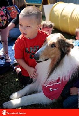 Lassie's first appearance as our new animal ambassador was to our programs in Oklahoma.