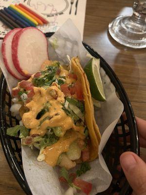 Fried shrimp and cheese taco! Called the gobenador taco